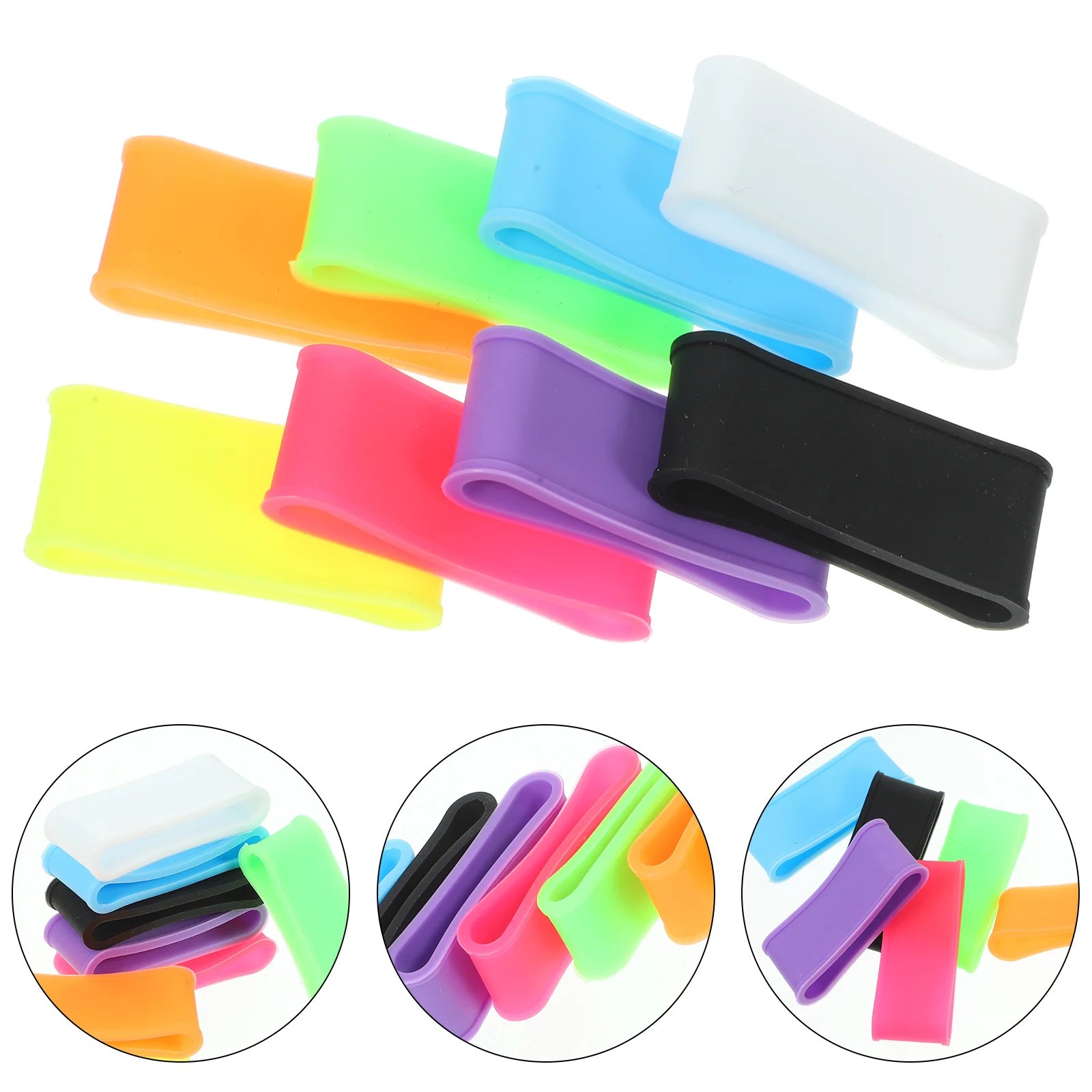 16 pçs aldult raquete de tênis universal silicone anel fixo elástico (cor aleatória 16 pçs) fita aperto sílica gel overgrips