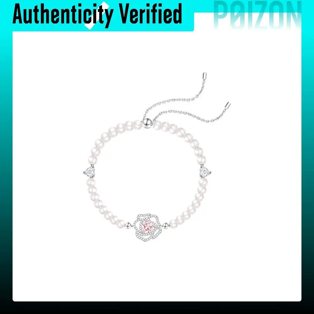 FANCI Rose Collection 925 Sterling Silver, Synthetic Cubic Zirconia Shell Pearl Bracelets Women's SB02172W000
