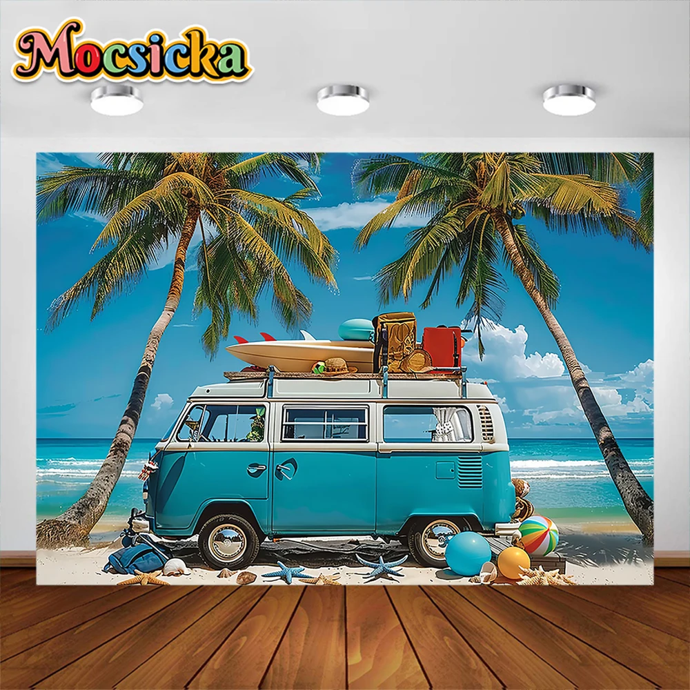 Sommer tropische Meer Auto Hintergrund für Fotografie Strand Baby Dusche Foto fotografischen Hintergrund Fototermin Fotostudio