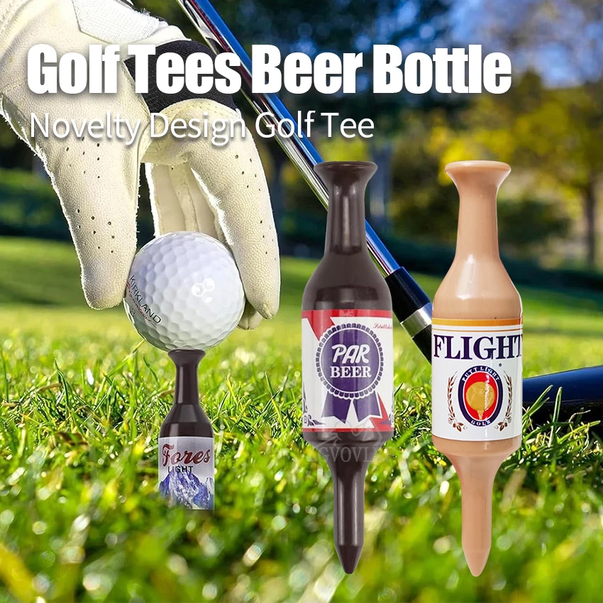 Golf Tees Beer Bottle Handmade Durable and Recyclable Plastic Golf Tee Accessories Funny Golf Gifts for Men Father Golfers