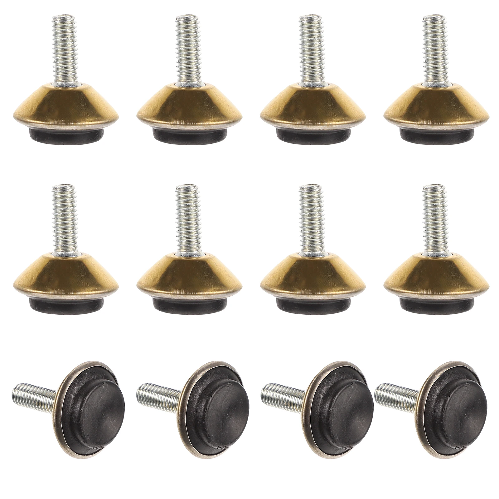 

12pcs Adjustable Feet Levelers Heavy Duty Non-S PVC Gold For Cabinet niture Levering Glides Chair Table Leg Accessories