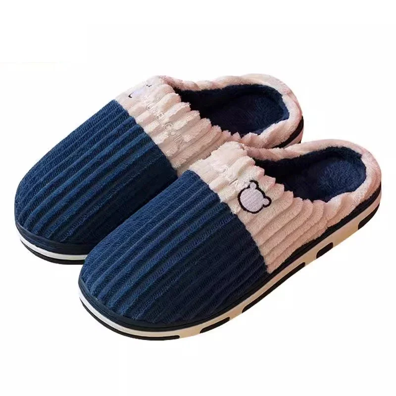 

Warm Home Couple Women 2025 New Winter Cotton Slippers for Men Home Indoor Anti Slip Simple Confinement Shoes