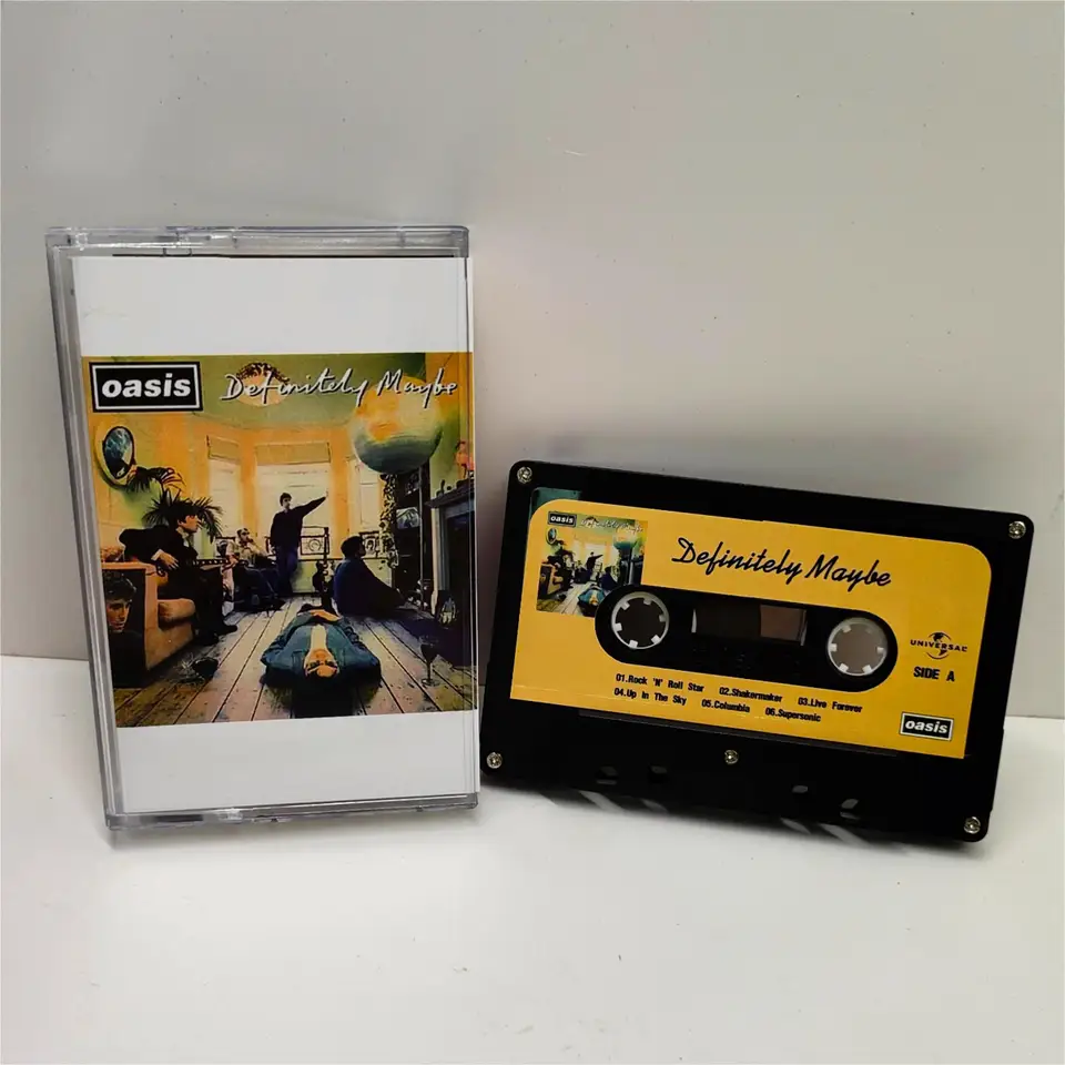 cigarettes and alcohol cassette Britpop Oasis Noel Gallagher Music Tape Definitely Maybe Album Cigarettes  and Alcohol Cassettes Cosplay Recorder Soundtracks Box