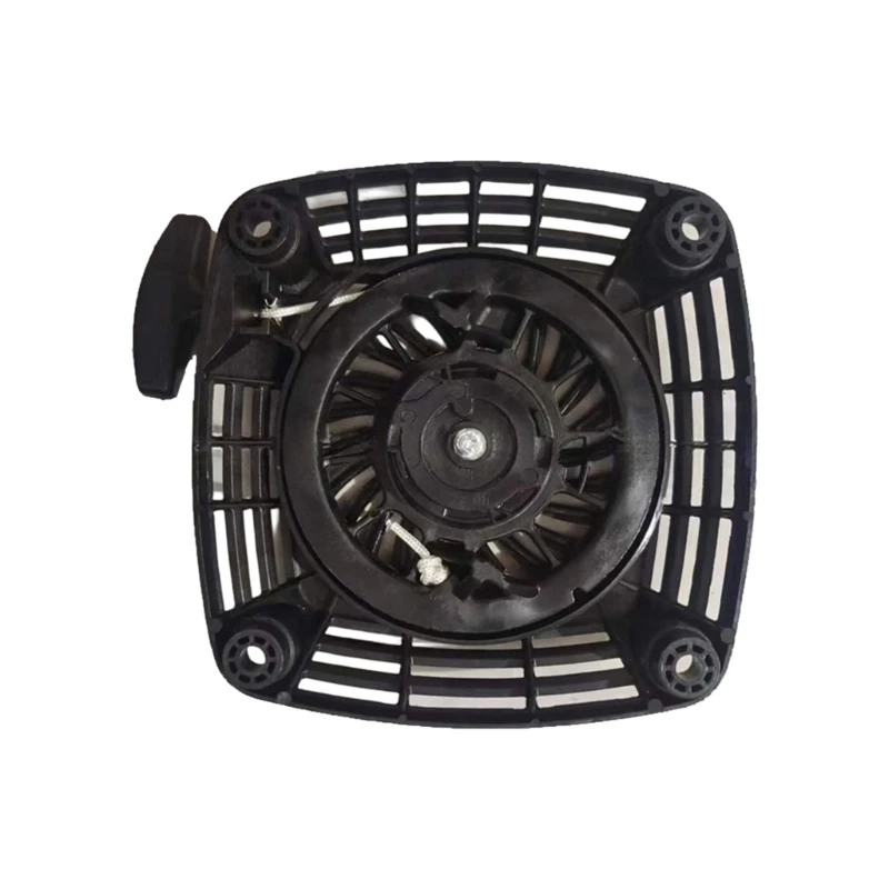 02DC Manual Pull Start Assembly for Lawn Mower Repair, 4 Hole Starter Housing with 20 cm Corner-to-Corner Mounting Spacing and