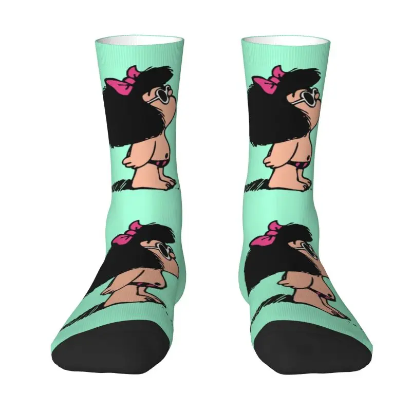 Custom Mafaldas With Swimsuit Mens Crew Socks Unisex Classic Argentina Cartoon Manga Spring Summer Autumn Winter Dress Socks