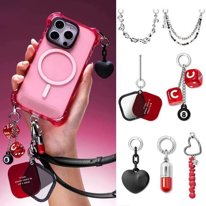 

Heart Mobile Phone Chain Hook Sticker Phone Charm Mobile Phone Accessories for IPhone for Galaxy