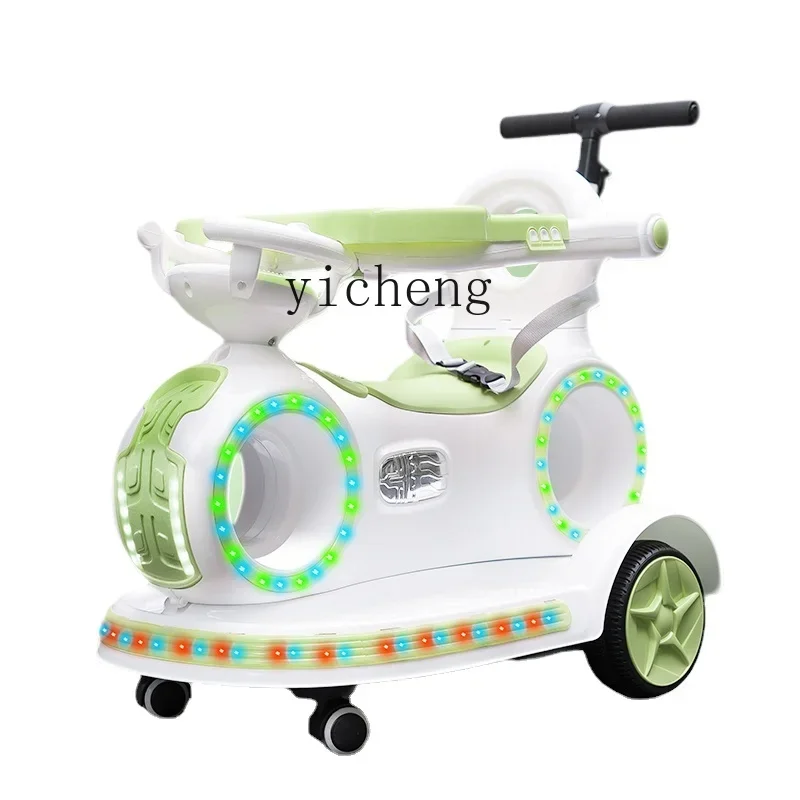 

YY Baby Children Electric Car Baby Four-Wheel Automobile Belt Remote Control Kiddie Ride Can Be Pushed and Seated