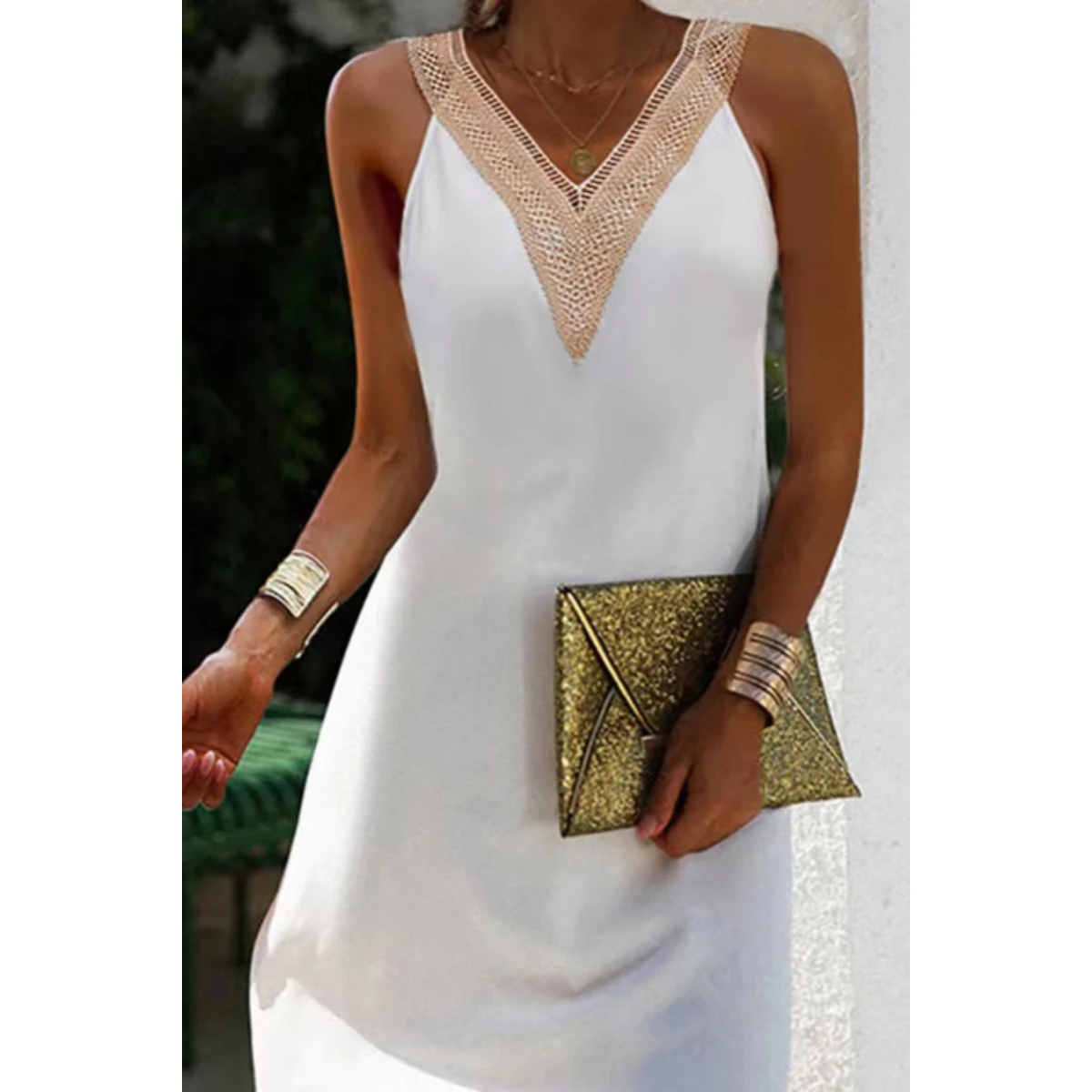 

Женское однотонное платье на бретельках с v-образным вырезом и открытой спиной, короткое платье, летнее праздничное женское платье без рукавов