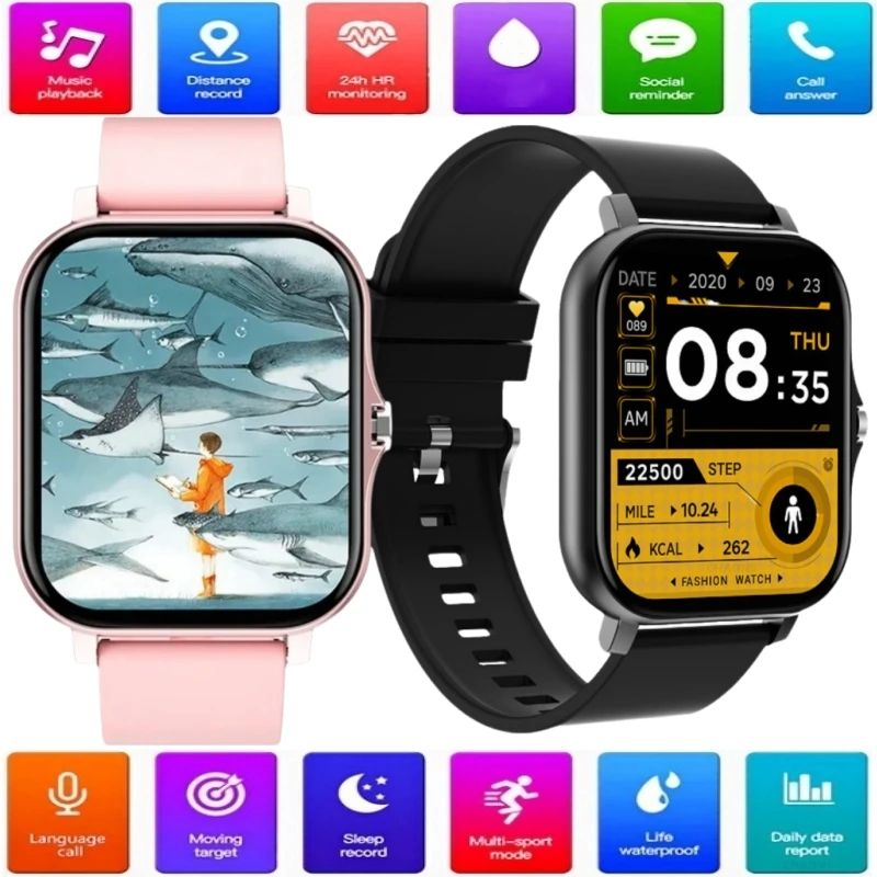 Sports Smart Watch Phone Bluetooth Call Full Touch Screen Music Fitness Tracker Steps Woman Men Smartwatch Electronic Wristwatch