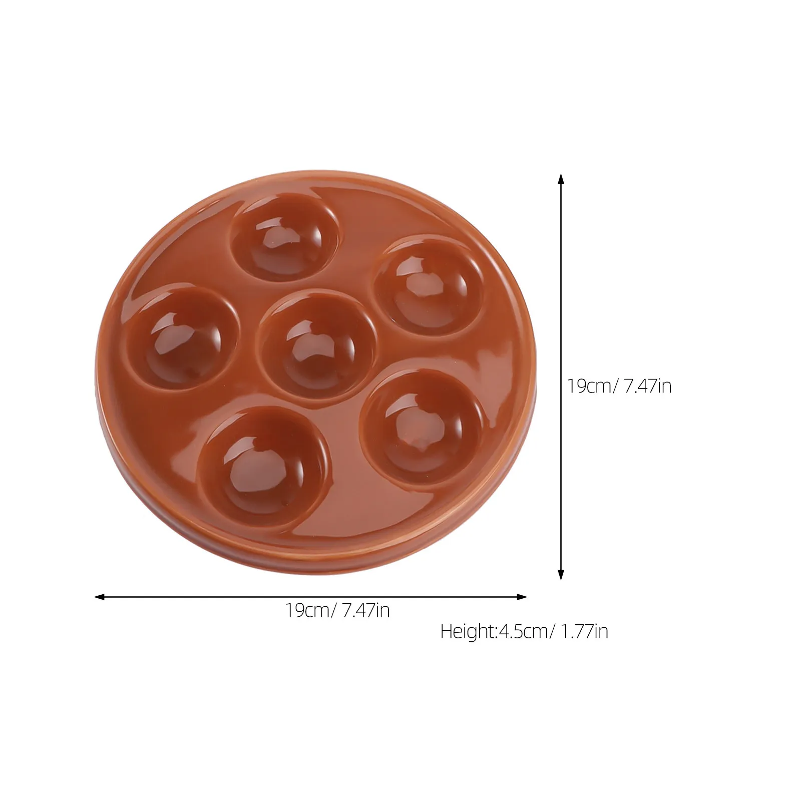 Ceramic Escargot Plate Set 2 Piece 6 Hole Snail Serving Dishes for Abalone Conch Shellfish Easy Clean