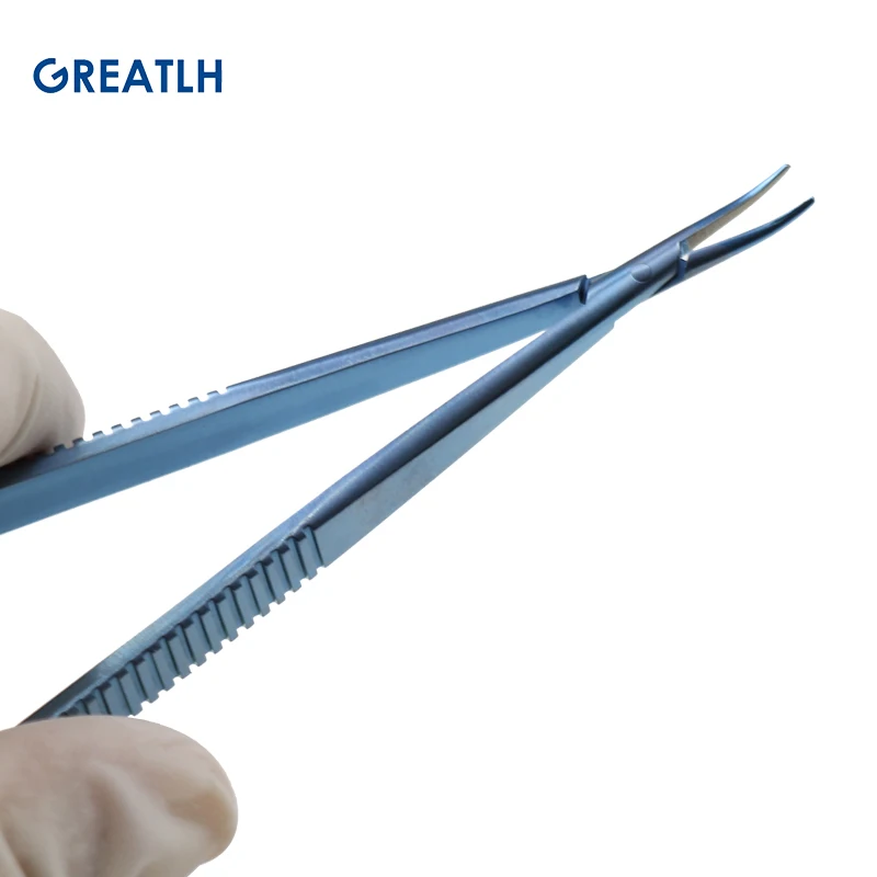 Titanium Alloy Autoclavable Needle Holder Flat Handle Without Lock Ophthalmic Eye Surgical Instrument