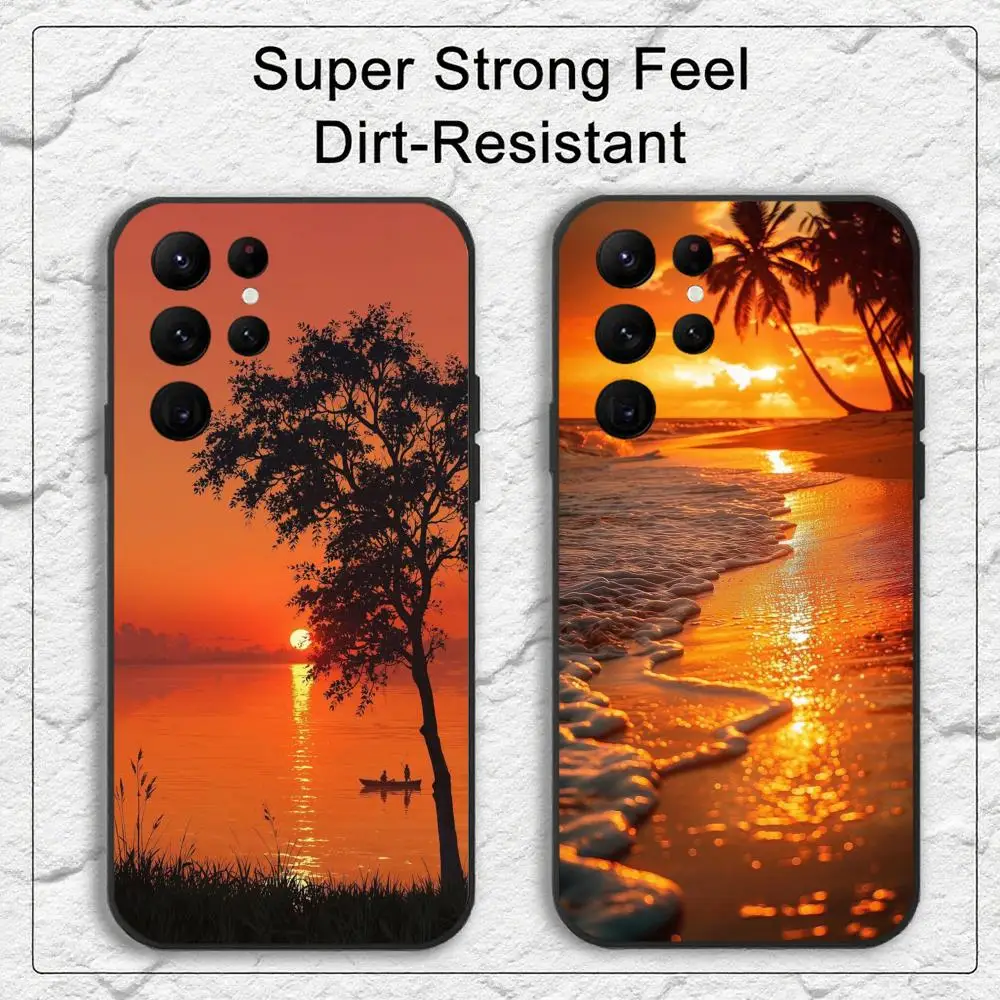 Sunset Fashion Phone Case For Samsung S Series S20 S21 S22 S23 S24 FE Plus Ultra TPU Soft To Skin-friendly Case