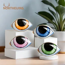 NORTHEUINS Ceramic Evil Eye Ornament Devil's Eye Statues Abstract Art Handicrafts Home Living Room Desktop Feng Shui Figurines