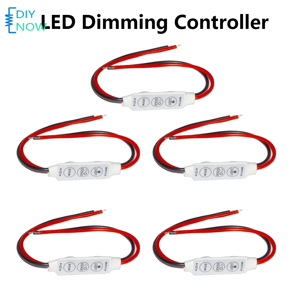 LED Strip Light Dimmer Controller 12V Dimmer Switch Driver for Single Color LED Light Strip Brightness Control