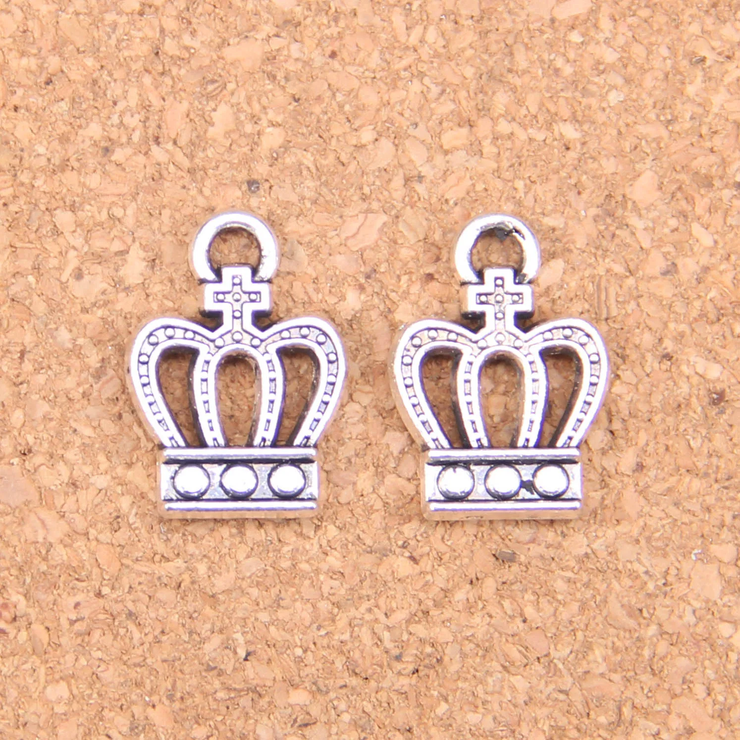 145pcs Charms Crown 13x18mm Antique Pendants,Vintage Tibetan Silver Jewelry,DIY For Bracelet Necklace