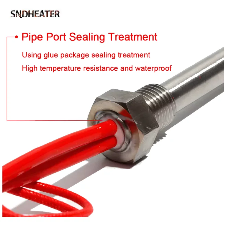 SNDHEATER 12 فولت 50 واط 24 فولت 200 واط خرطوشة كهربائية الهواء عنصر التدفئة الجافة M10 M12 M14 M16 موضوع سخان قضيب المقاومة 100 مللي متر طول