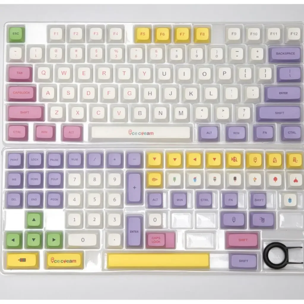 135 Keys Ice Cream XDA Keycaps DYE Sublimation Japanese Korean PBT Russian Keycap for MX Switch Mechanical Keyboard Key Caps