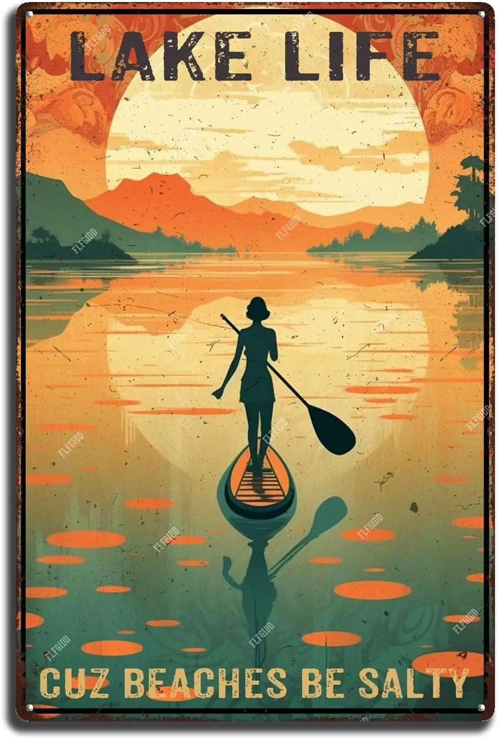 Металлические плакаты, знаки, Озерная жизнь, куц, пляжи, быть соленым, винтажный металлический жестяной знак, украшения для дома и офиса 8x12 дюймов