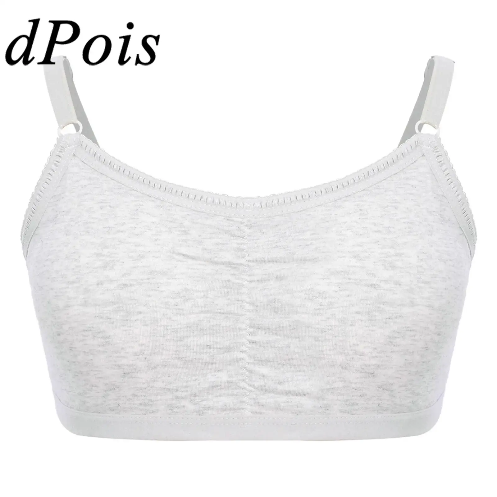 

Kids Girls Ballet Dance Tops Removable Chest Pads Bra Puberty Underwear Teenage Clothes Ruched Vest Ballerina Dance Costumes