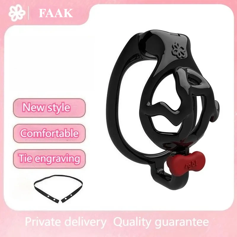 Male Long Term Wear Cock Cage Chastity Cage with Cute Tie Penis Ring Chastity Cock Ring Chastity Belt BDSM Erotic Sex Toys