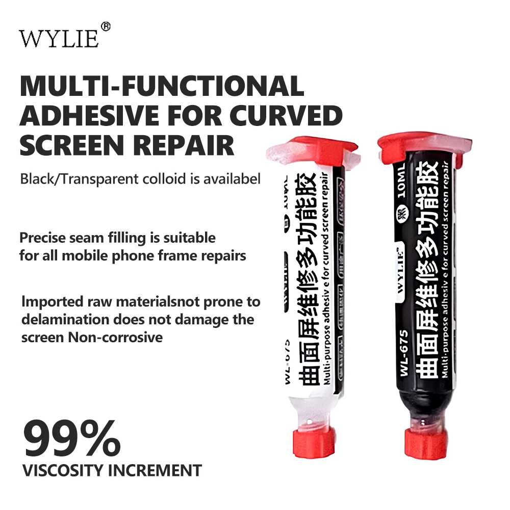 

WYLIE WL-675 Многофункциональный клей для ремонта изогнутых экранов для подставок мобильных телефонов Задние крышки Экраны Рамки Инструмент для ремонта склеивания