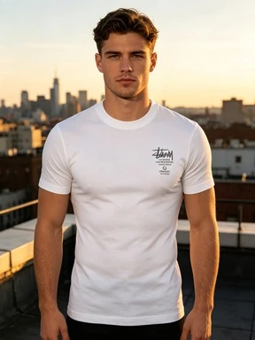 Vintage Small Chest Script Graphic T Shirt Minimal Handwritten Print 2026 New Streetwear Unisex Men Women Short Sleeve Cottony
