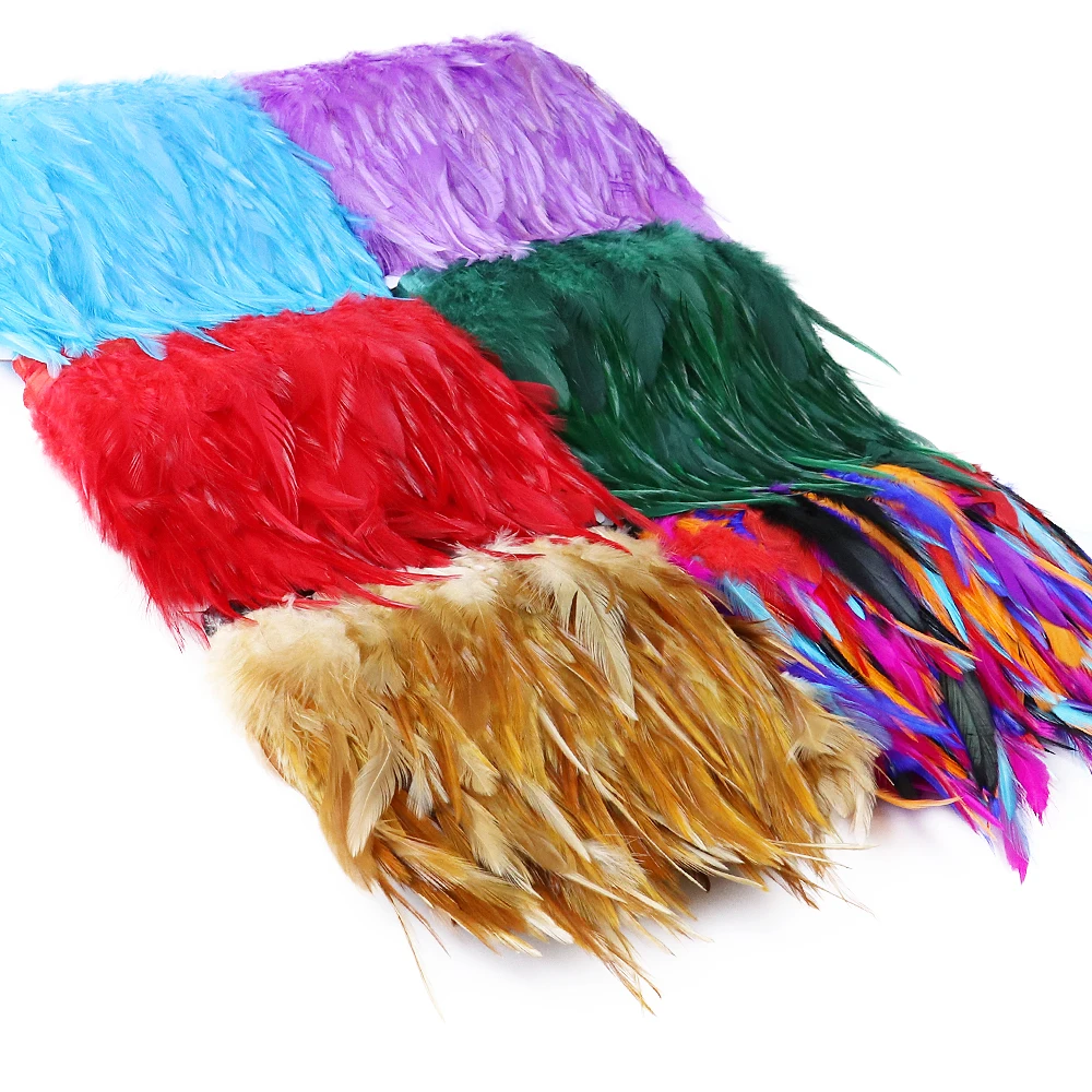 1 Meter Rooster Chicken Feather Trims Fringe 10-15cm Natural Pheasant Feather Ribbon Wedding Decor Party Clothing Diy Accessory