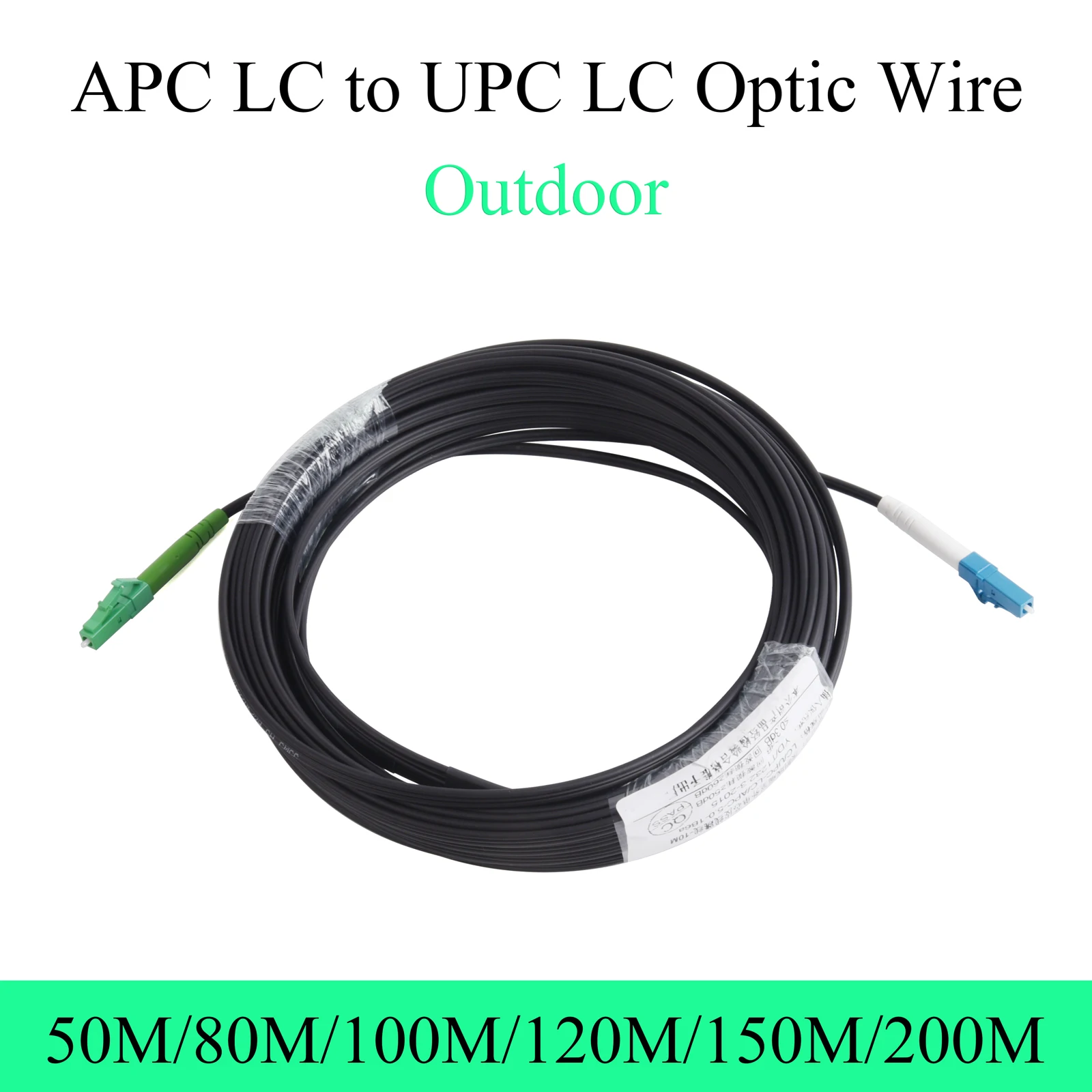 Optical Fiber Cable  LC/UPC to LC/APC Fiber Optic Wire Single-mode 1-Core Outdoor Fiber Optic Patch Cord 3/5/10/20/30/50M