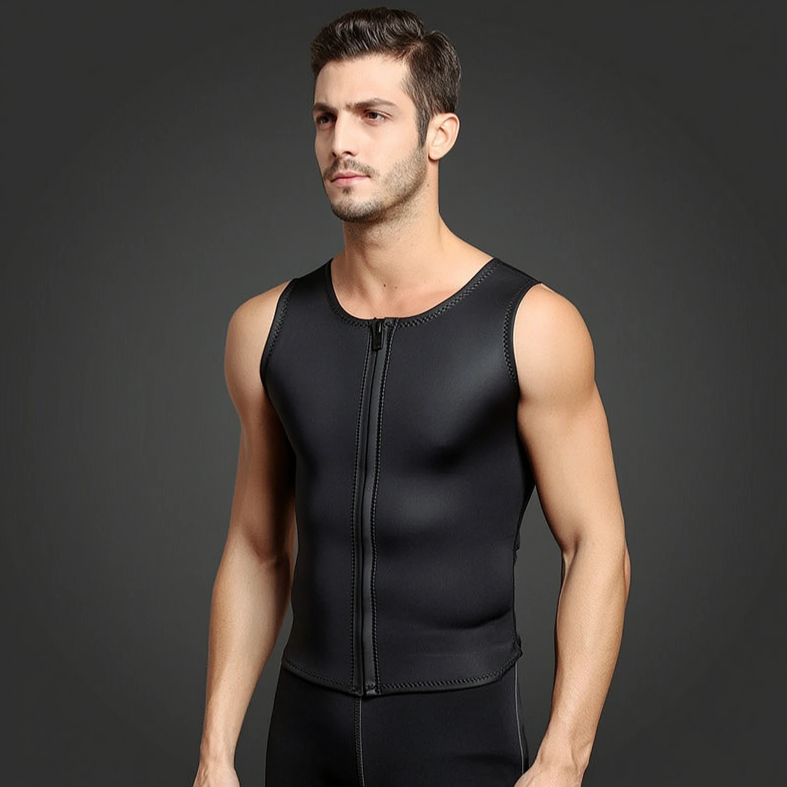 Wetsuit Vest with Zipper Front Zip Zippered Wetsuit Vest Apparel Comfortable Flexible for Divers, Diving, Swimming