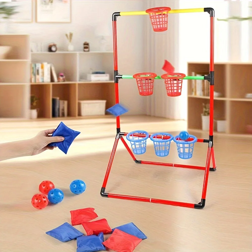 เกมโยนถุงถั่ว 2-in-1 สำหรับสนามหญ้า พร้อมถุงเก็บของ เล่นได้ทั้งในบ้านและนอกบ้าน เล่นในสวนหลังบ้าน ถุงทราย เกมครอบครัว ของเล่นงานรื่นเริง สำหรับเด็กและผู้ใหญ่
