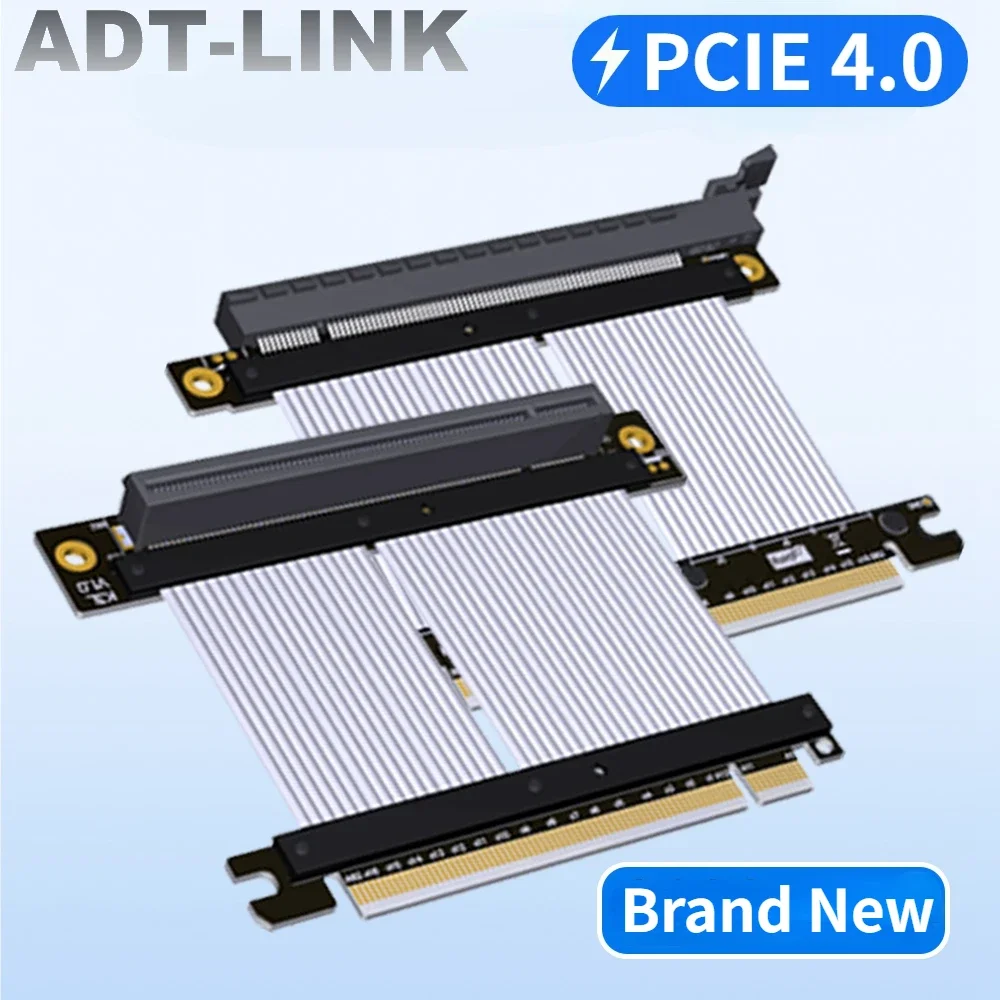 adt link pcie 40 16x riser cabo gen4 x16 pci express riser extensor flexivel de alta velocidade gpu riser jogos para placas graficas de pc 01