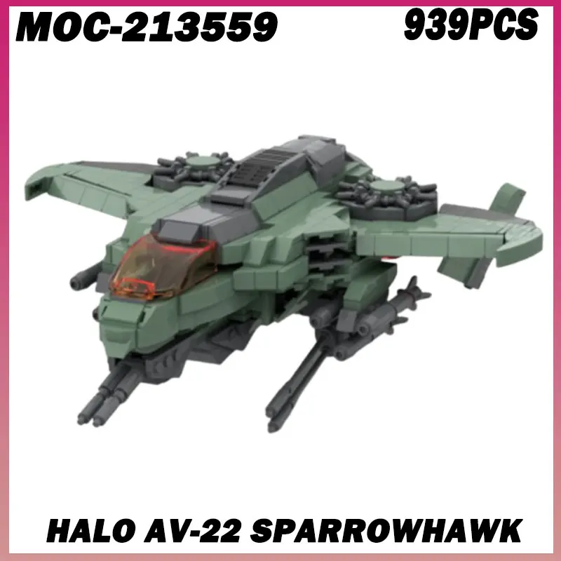 

939PCS MOC-207092 Moc Star Battle Halo AV-22 Sparrowhawk Model Building Blocks Bricks Diy Creative Assembly Educational Toys