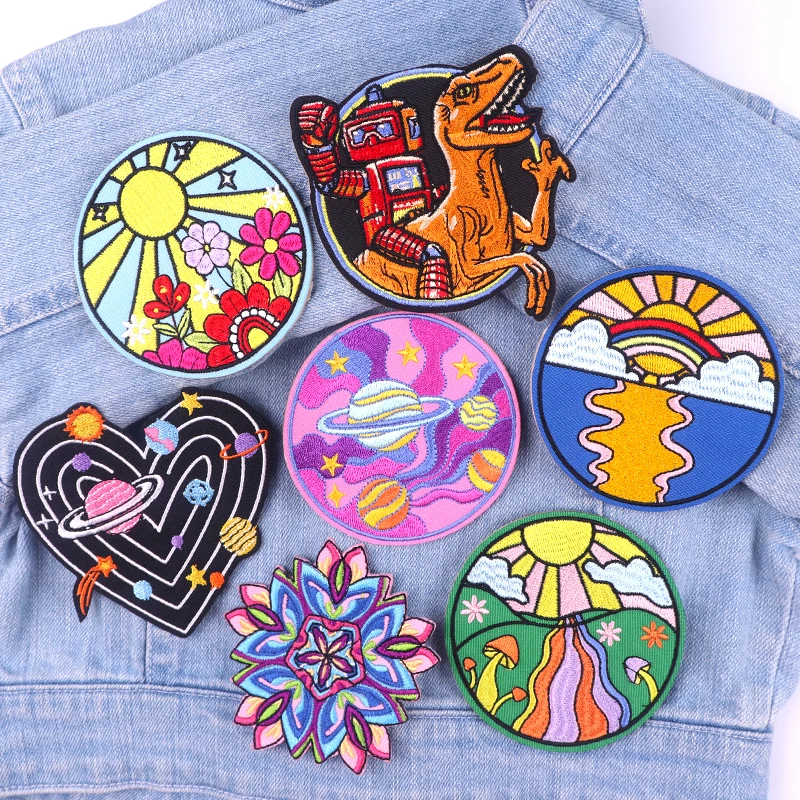 Planet/Outdoor Embroidery Patch Sun Patch Iron On Patches For Clothing Embroidered Patches On Clothes DIY Sewing Appliques
