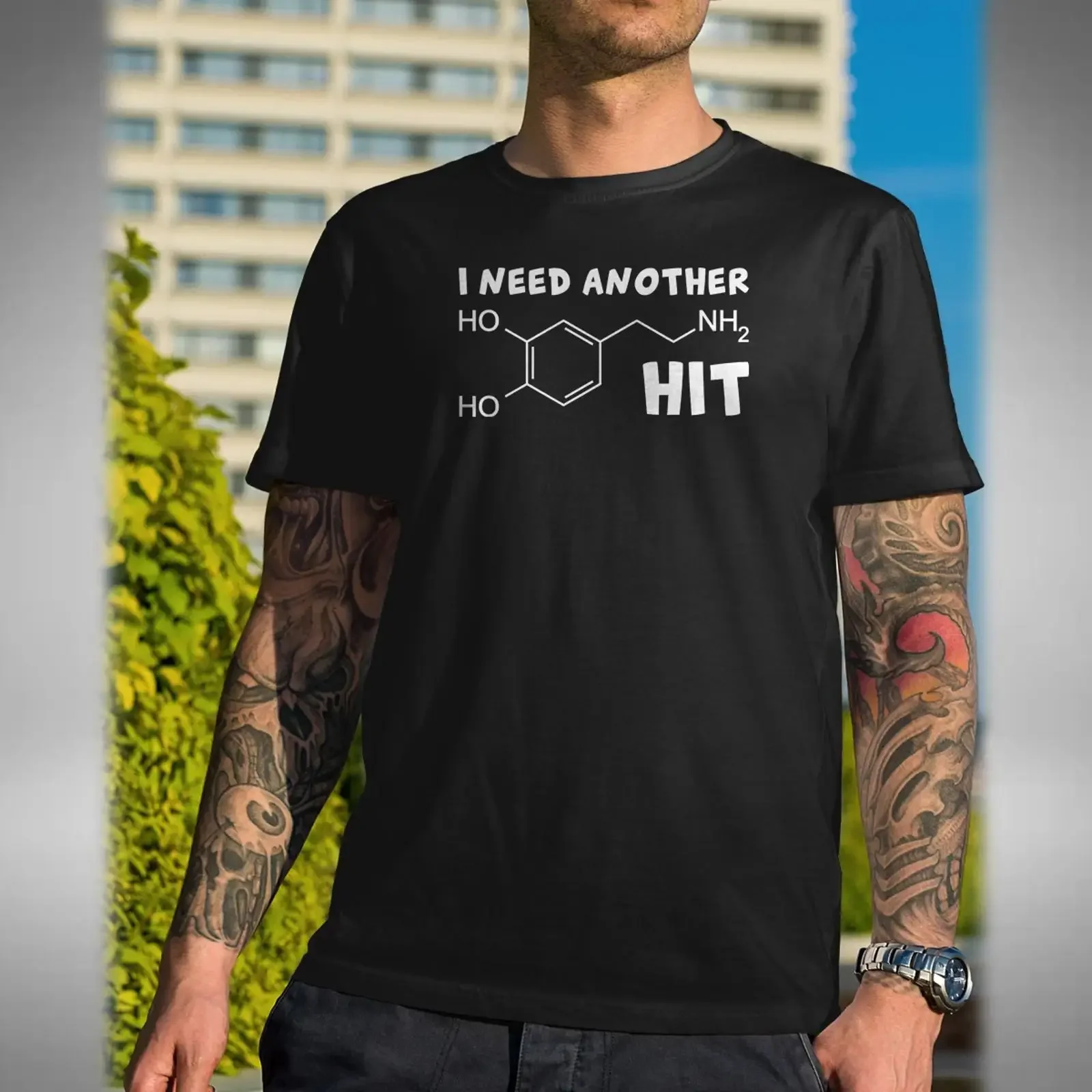 Dopamin Hit Herren T Shirt lustig süchtig Social Media wie Hooked Brain Chemical vintage Washed fashion Soft Stylish Stretched