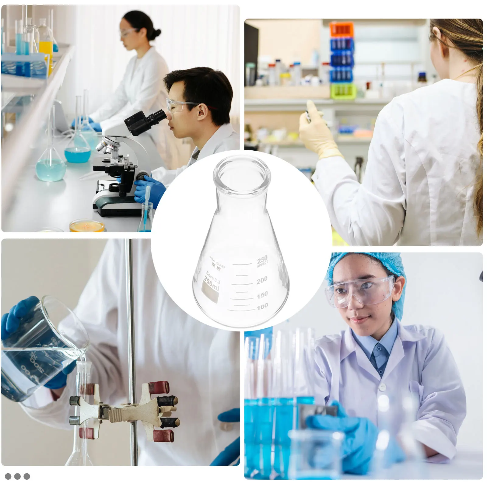 

2Pcs Thickened Glass Flat Bottom Flasks Durable Transparent Bottles for Chemistry Lab Experiments Practical Storage Flasks