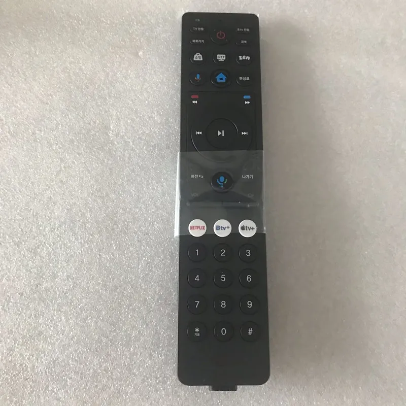 BRM‑SA02 AI3 Bluetooth Voice Remote Control Korean Buttons With Netflix Btv+ Apple TV+ Hot Keys For Smart TV Set‑top Box