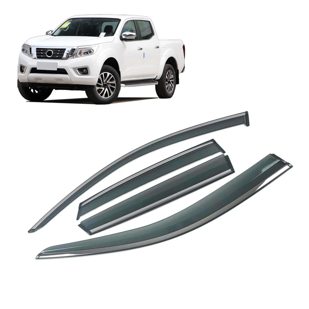 

For Nissan Navara NP300 2014-2019 Car Window Sun Rain Shade Visors Shield Shelter Protector Cover Trim Frame Sticker