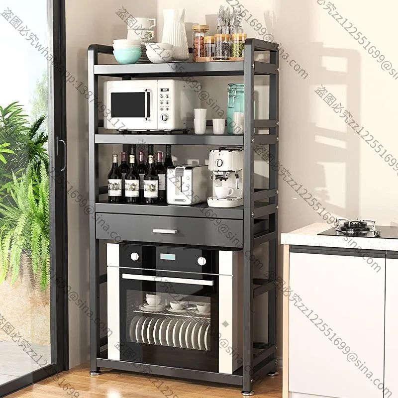 Suitable for Three-layer Kitchen Microwave Oven Rack Floor-to-ceiling Multi-layer Large-size Embedded Oven Dishwasher Storage