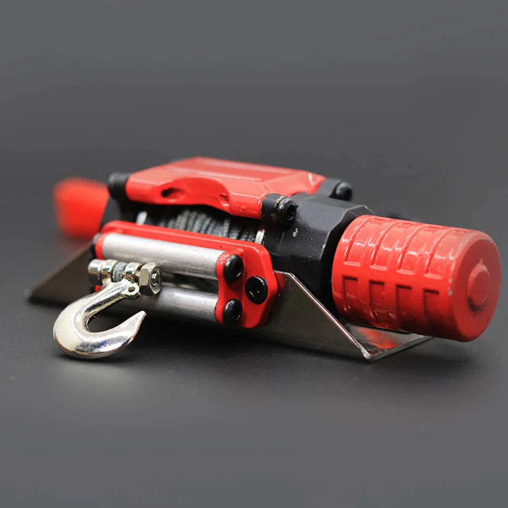 Silnik symulacyjny do samochodu terenowego RC 1/10, czerwono-czarny, wytrzymały, metalowy, elektryczny, o niskim poziomie hałasu, wciągarka do samochodu RC.