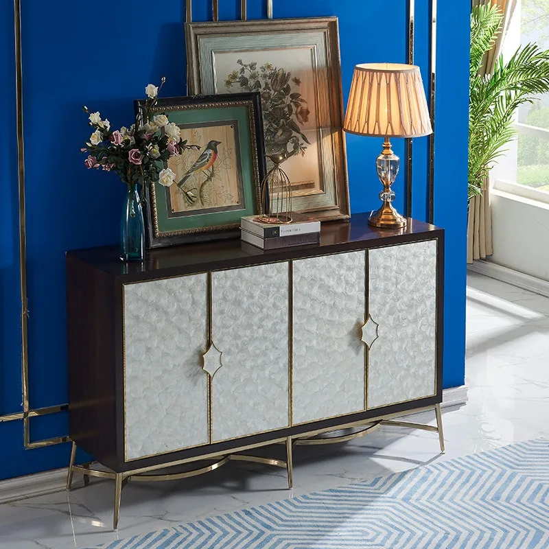 American light luxury porch  shell side cabinet decorative locker post-modern simple foyer side cabinet shoe