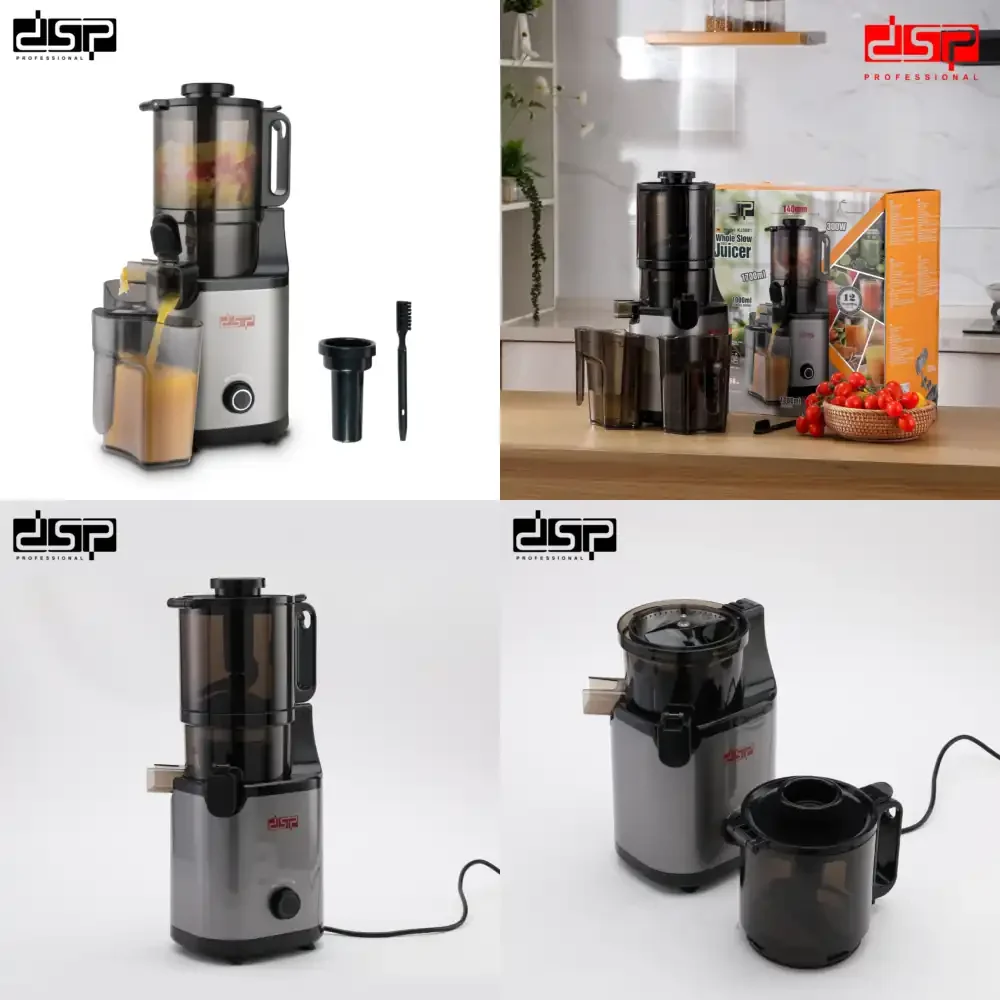 

DSP Dansong Juicer with Pulp Separation Large Feed Chute No-Cut Filtration Cold Press Masticating Juicer KJ3081