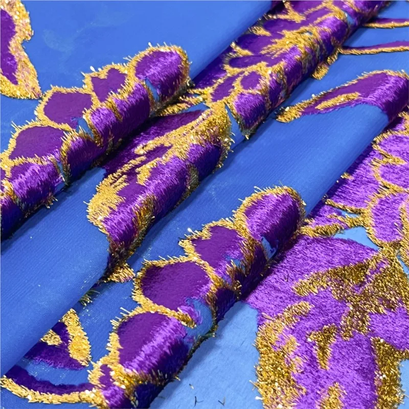 

High-end custom-made dress and cheongsam made of woven velvet brocade jacquard viscose fabric