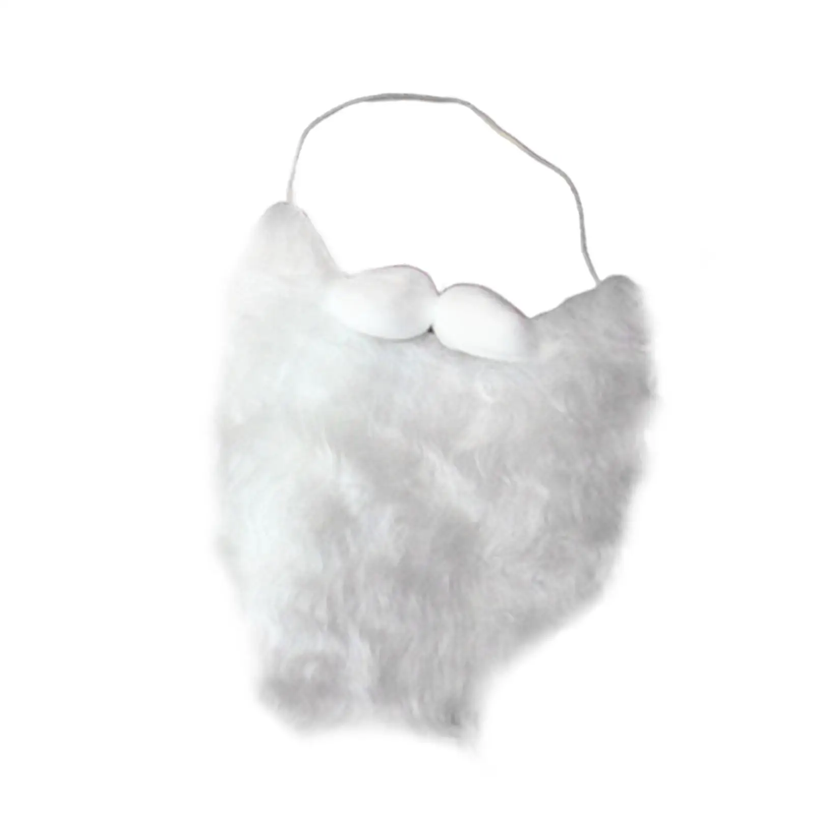 Santa Claus Costume Beard White Wizard Accessory Fabric Fake Beard for Adults Halloween and Xmas Cosplay