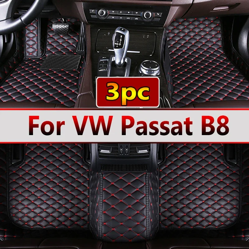 Custom Automotive Car Floor Mats For VW Passat B8 2016 2017 2018 2019 2020 Auto Luxury Leather Men Women Car Mats Full Coverage