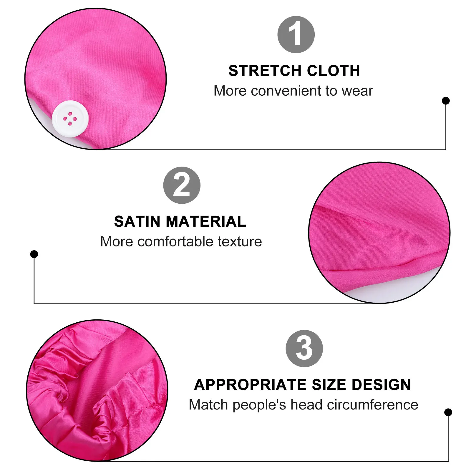 

Satin Bonnet Sleep Silky Elastic Band Cap Long for Hair Sleeping Night Curly Braids