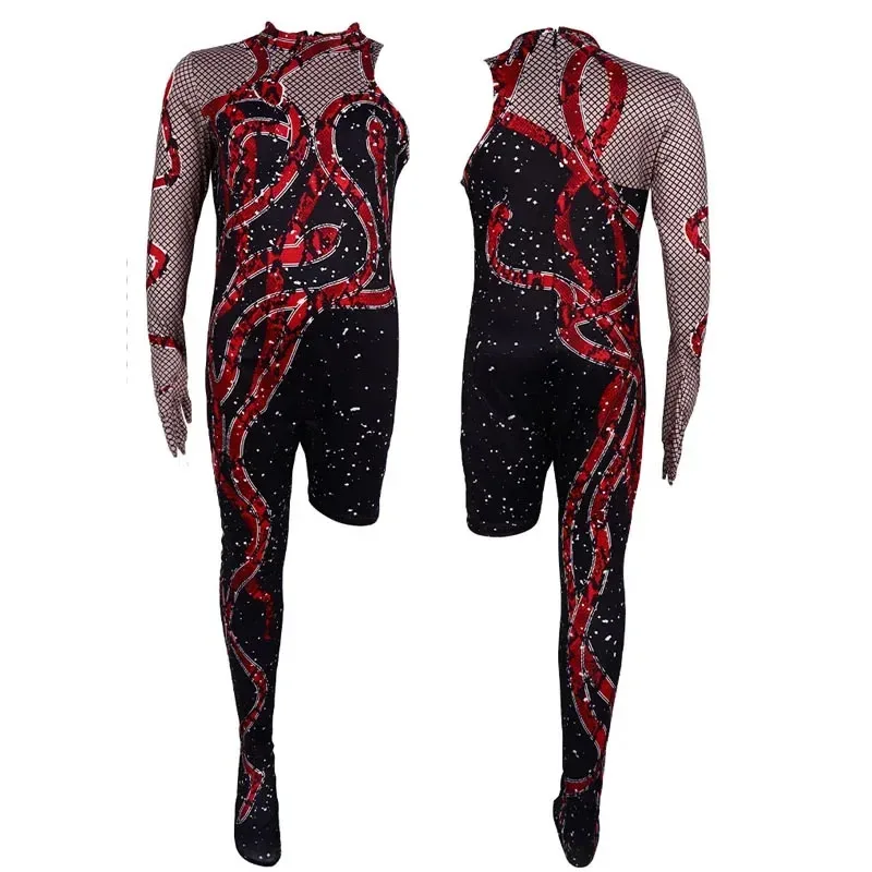 Taylor Cosplay Swift Eras Tour Sparkles Costume imprimé 3D Sexy noir une jambe serpent combinaison Halloween body femmes garçon filles