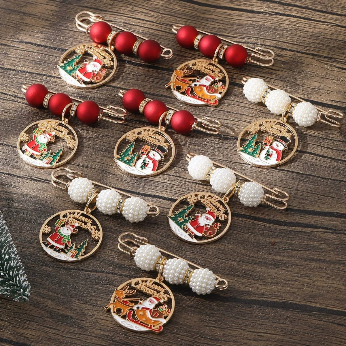 Рождественский-набор-золотых-булавок-брошь-с-жемчугом-Санта-Клауса-праздничная-брошь-с-регулируемой-талией-оптом