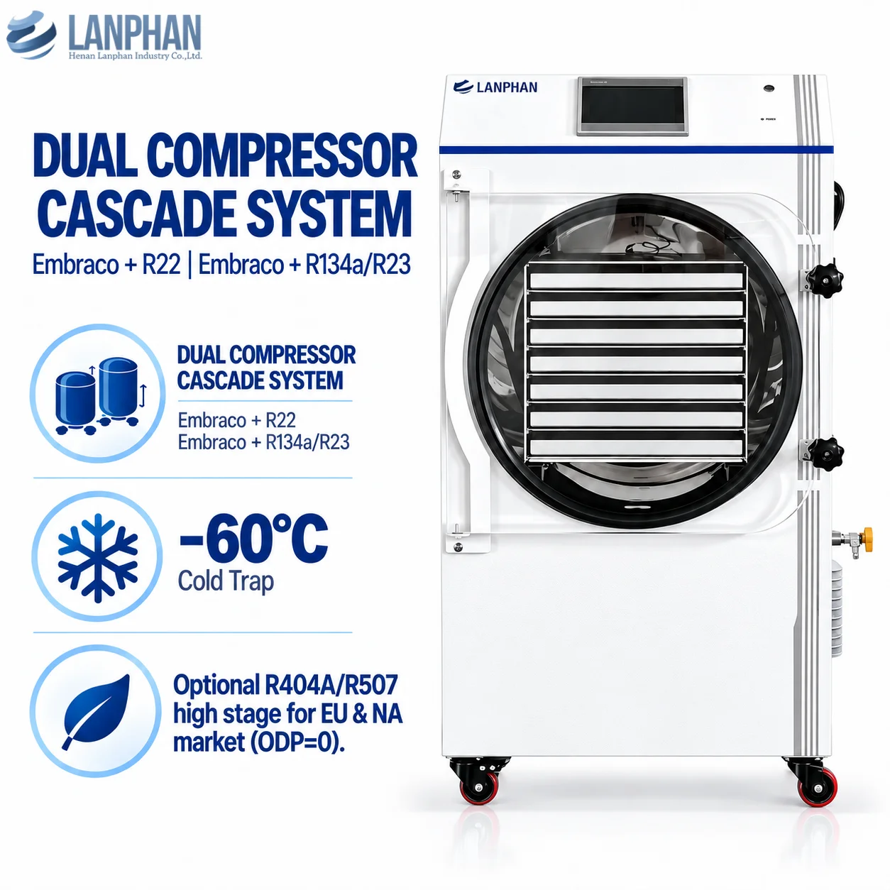 HFD-25 30kg/Batch Freeze Dryer 2.5m² SUS304 Food Grade Vacuum Lyophilizer 110V 220V 380V for Fruit Vegetable Home Commercial