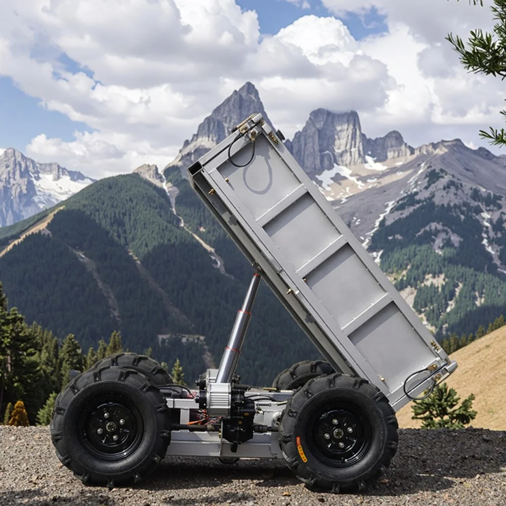 2.4g Wireless Remote Control All Terrain Transport Vehicle Electric Atv 4x4 Mini Cargo Dumper Trailer