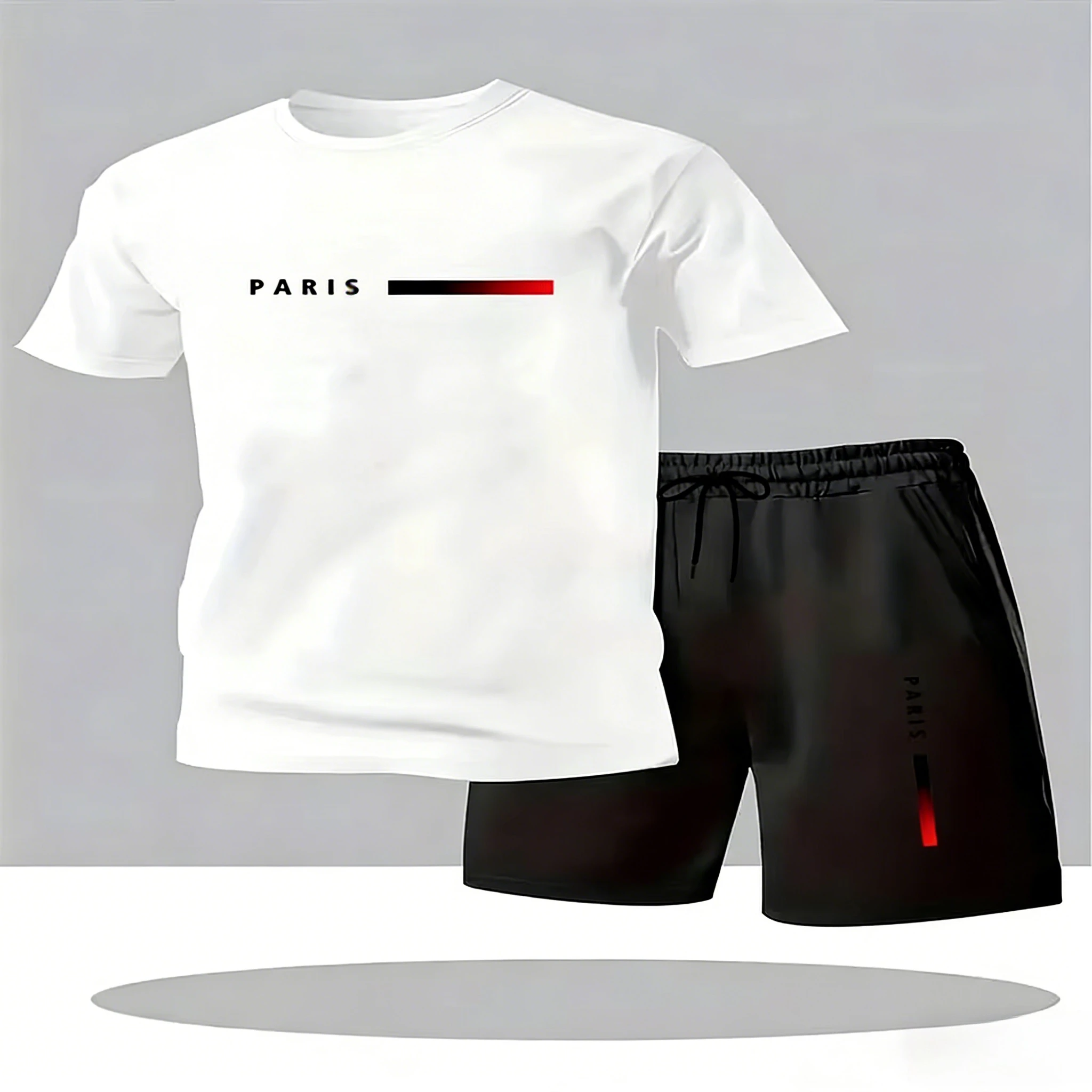 

Summer 2026 T-shirt+shorts men's city casual sportswear short sleeved T-shirt and shorts men's home outdoor comfortable cool set